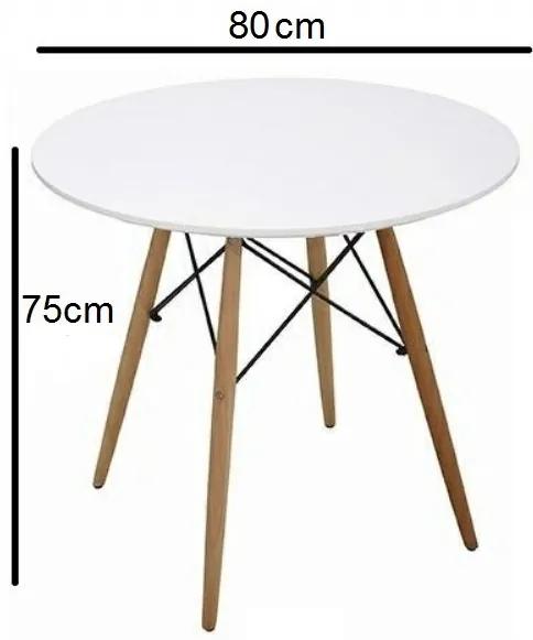 Jedálenský stôl SCANDI 80 cm biely