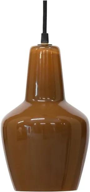 Hnedé sklenené stropné svietidlo BePureHome Syrup, ø 22 cm