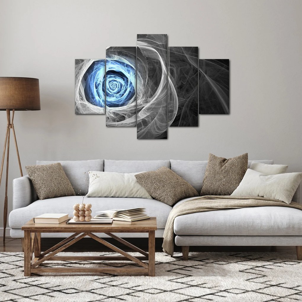 Obraz - Abstraktné ruže modrá (150x105 cm)
