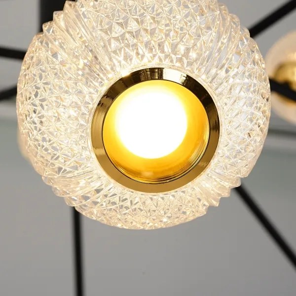 LED luster na tyči GELA 12xLED/5W/230V 3000K čierna/zlatá