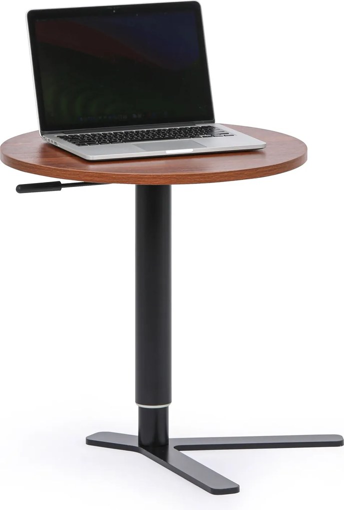 Odkladací stolík, výškovo nastaviteľný, 51-77 x 50 cm, orech tmavý