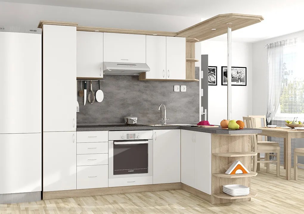 Nabytekmorava Kuchyna s ostrovčekom Bára C farba kuchyne: dub sonoma tmavá, pracovná doska: s pracovnou doskou