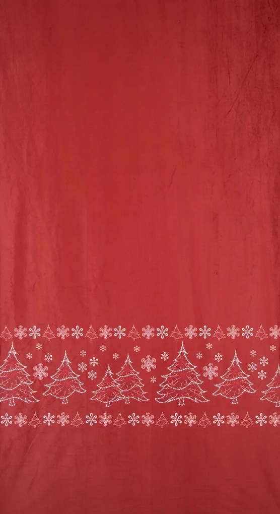 VIANOČNÝ ZATEMŇOVACÍ ZÁVES NA KRÚŽKOCH RUBI 140X250 ČERVENÁ