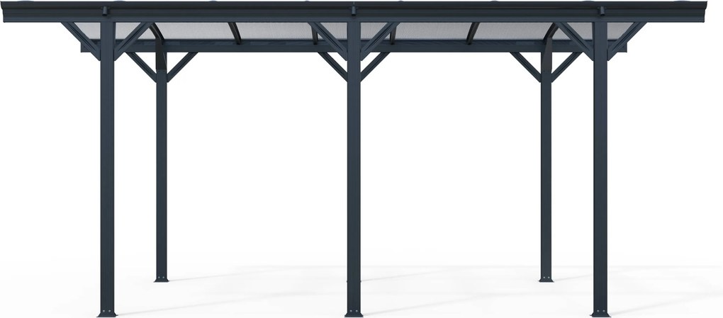 Prístrešok na auto BestBerg BBCP-CP7 / 15,2 m² / 505 × 300 × 219 cm / antracit/sivá
