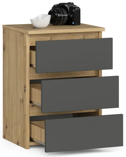 Nočný stolík CL3/40 dub artisan / sivý