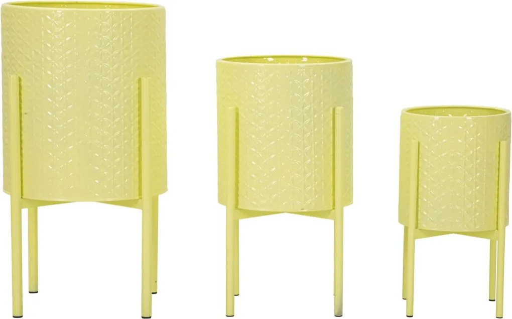 Sada 3 ks stojanů na květiny Iris žlutá