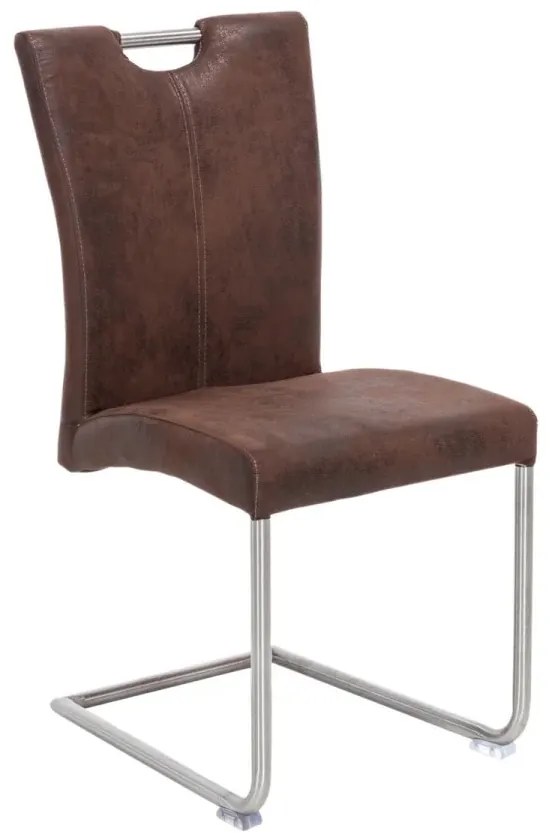 furniture-nabytek.cz - Masivní jídelní sestava Bullwer s 4 židlemi Reefton, akácie a látka, lakovaná, hnědá