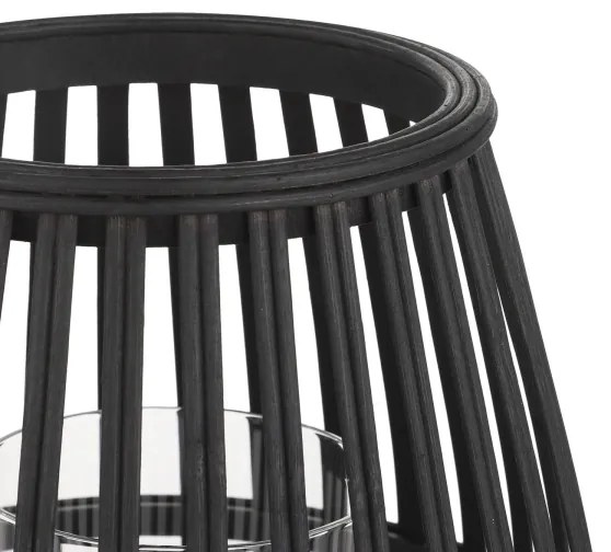 Eglo 422085 - Svietnik BUNAWAN 20x22 cm čierna/bambus