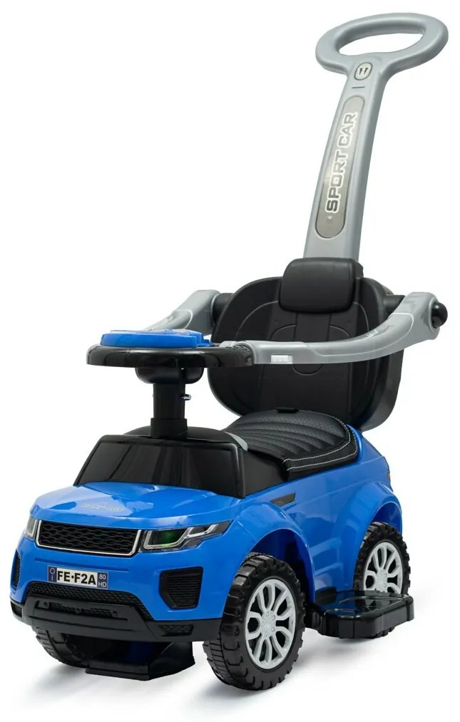 Detské hrajúce odrážadlo s vodiacou tyčou SUV 3v1 Baby Mix Prime modré