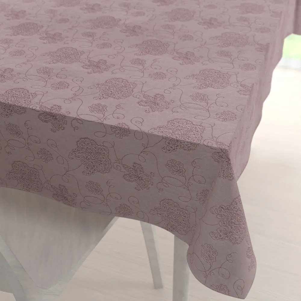 Biante Teflónový obdĺžnikový obrus TF-077 Kvetované ornamenty na staroružovom 140x180 cm