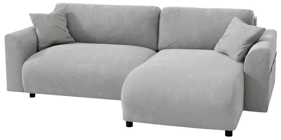 Svetlosivá zamatová rohová pohovka (variabilná) Lorine – Ropez