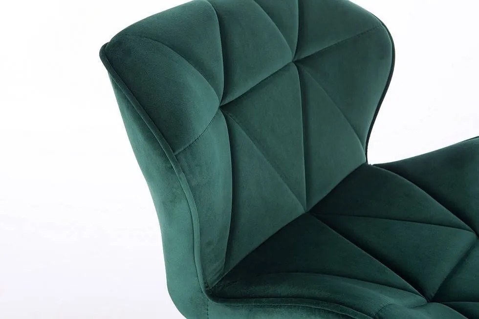 LuxuryForm DESIGN Stolička MILANO VELUR na čiernom kríži - zelená