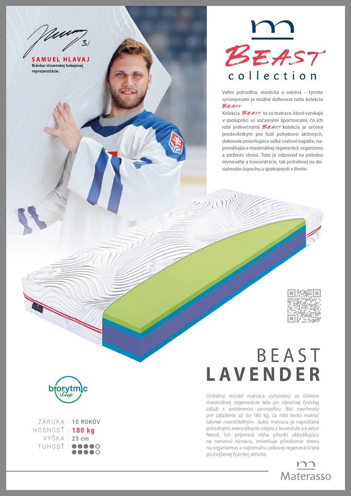 Materasso Penový matrac Beast Lavender Rozmer: 160 x 200 cm
