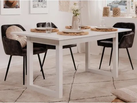 Rozkladací jedálenský stôl Denver 160x90 cm, biely%