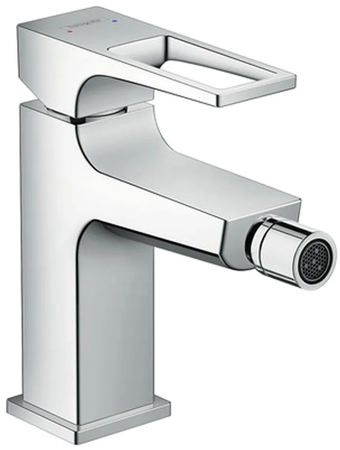 Hansgrohe Metropol, bidetová batéria so strmeňovou pákou a odtokovou súpravou Push-Open, chrómová, HAN-74520000