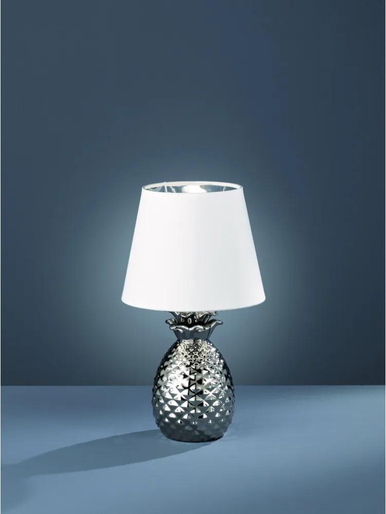 Trio PINEAPPLE R50421089 Nočná stolová lampa strieborný keramika excl. 1 x E14, max. 40W IP20