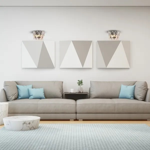 Krištáľové nástenné svietidlo CHELSEA 2xE14/40W/230V chróm