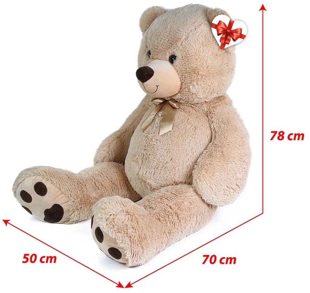 Rappa Veľký plyšový medveď Luďa béžový, 120 cm, s visačkou