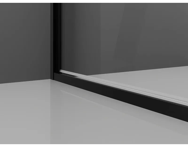 Mexen Exo, sprchovací kút s krídlovými dverami 70 x 100 cm, 6mm číre sklo, čierny profil, 817-070-100-70-00