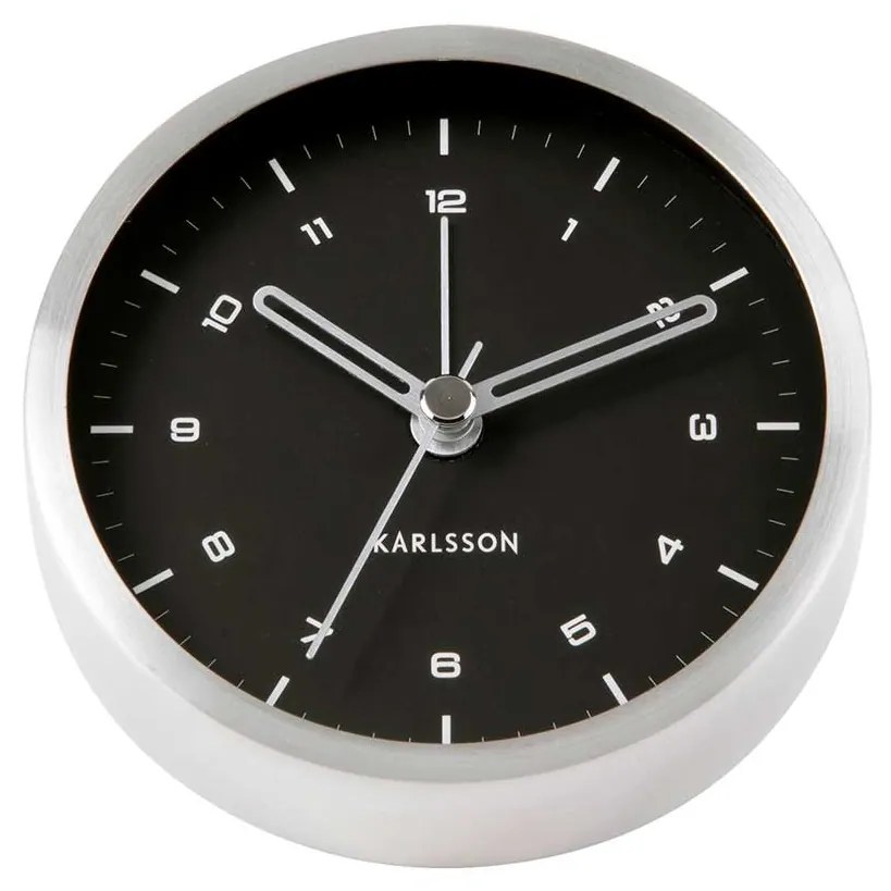 Budík Tinge čierny 9 × 3 cm