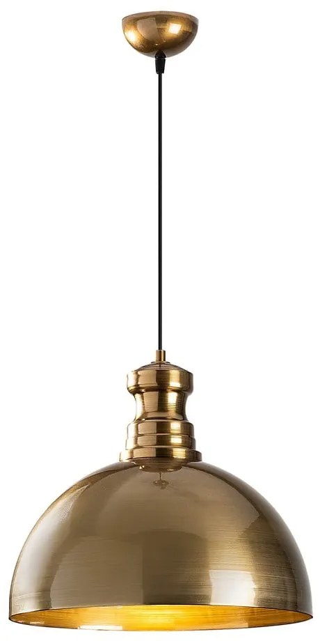 Závesné svietidlo v zlatej farbe s kovovým tienidlom ø 40 cm Berceste – Opviq lights