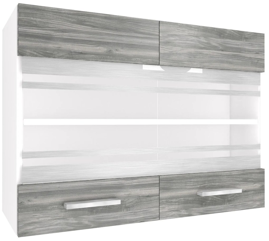 Kuchynská skrinka Belini horná 80 cm šedý antracit Glamour Wood  TOR SGW80/2/WT/GW1/0/E