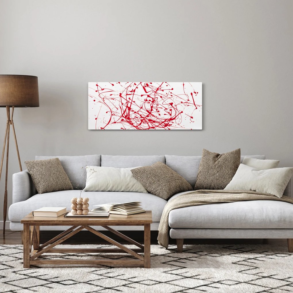 Obraz technikou Drippingu (120x50 cm)