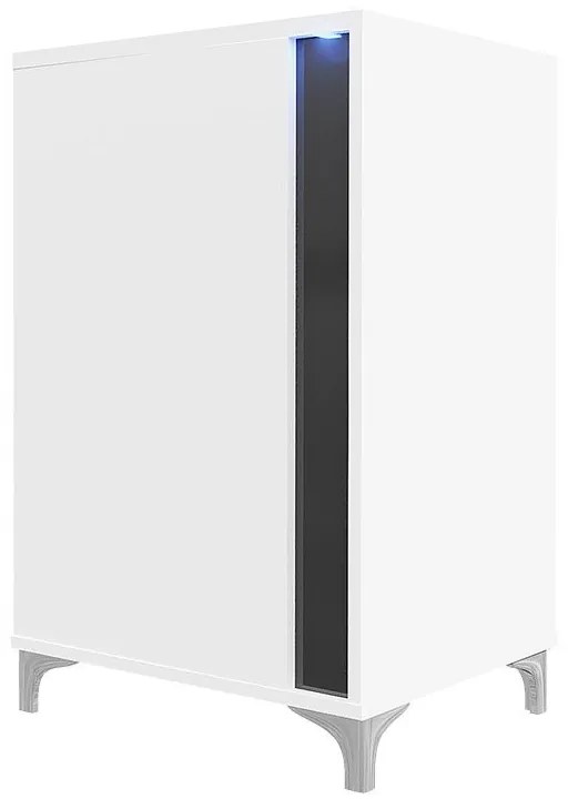 Komoda Anrok 50 P AR02, Farby: biela / biely lesk