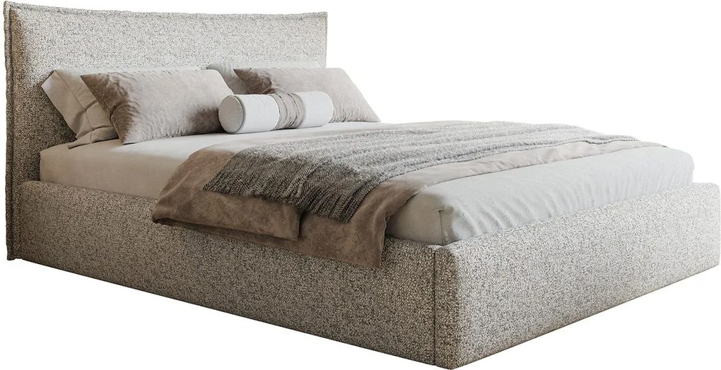 Čalúnená manželská posteľ s úložným priestorom SLIM 14 - striebornosivá | 160×200