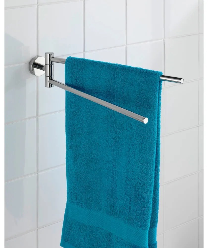 Nástenný držiak na uteráky z nehrdzavejúcej ocele v lesklej striebornej farbe Bosio – Wenko