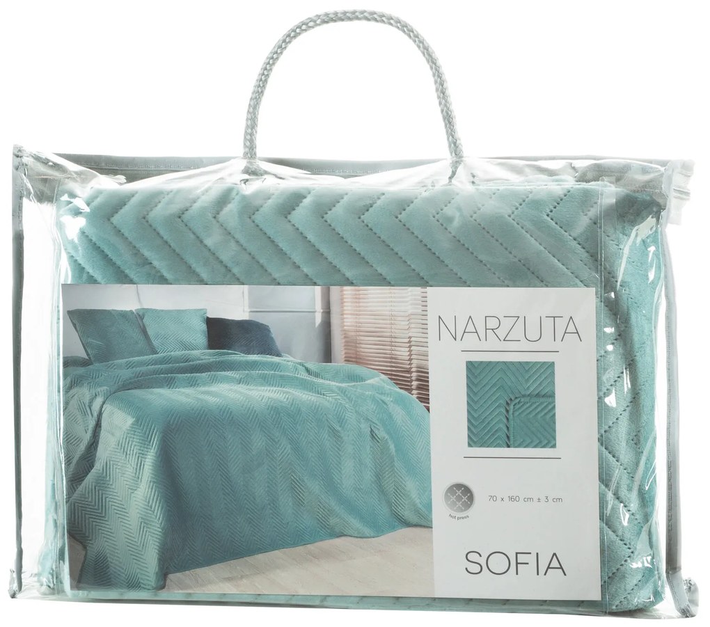 PREHOZ NA KRESLO SOFIA 70X160 CM MENTOLOVÝ