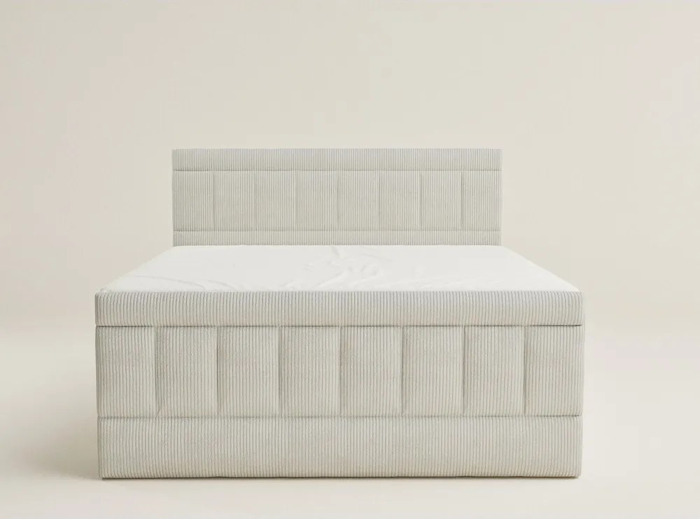 Béžová boxspring posteľ s úložným priestorom 180x200 cm Caya – Maison de Rêve