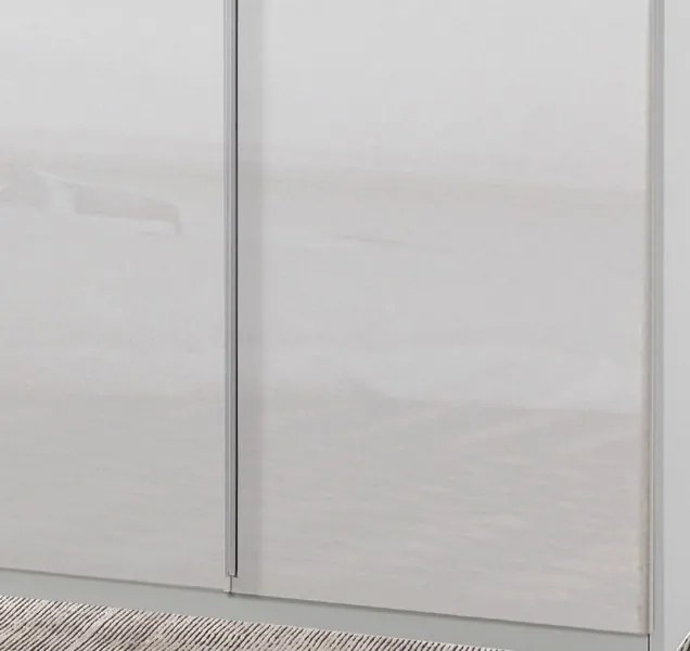 Šatníková skriňa New York D, 90 cm, biela / biely lesk