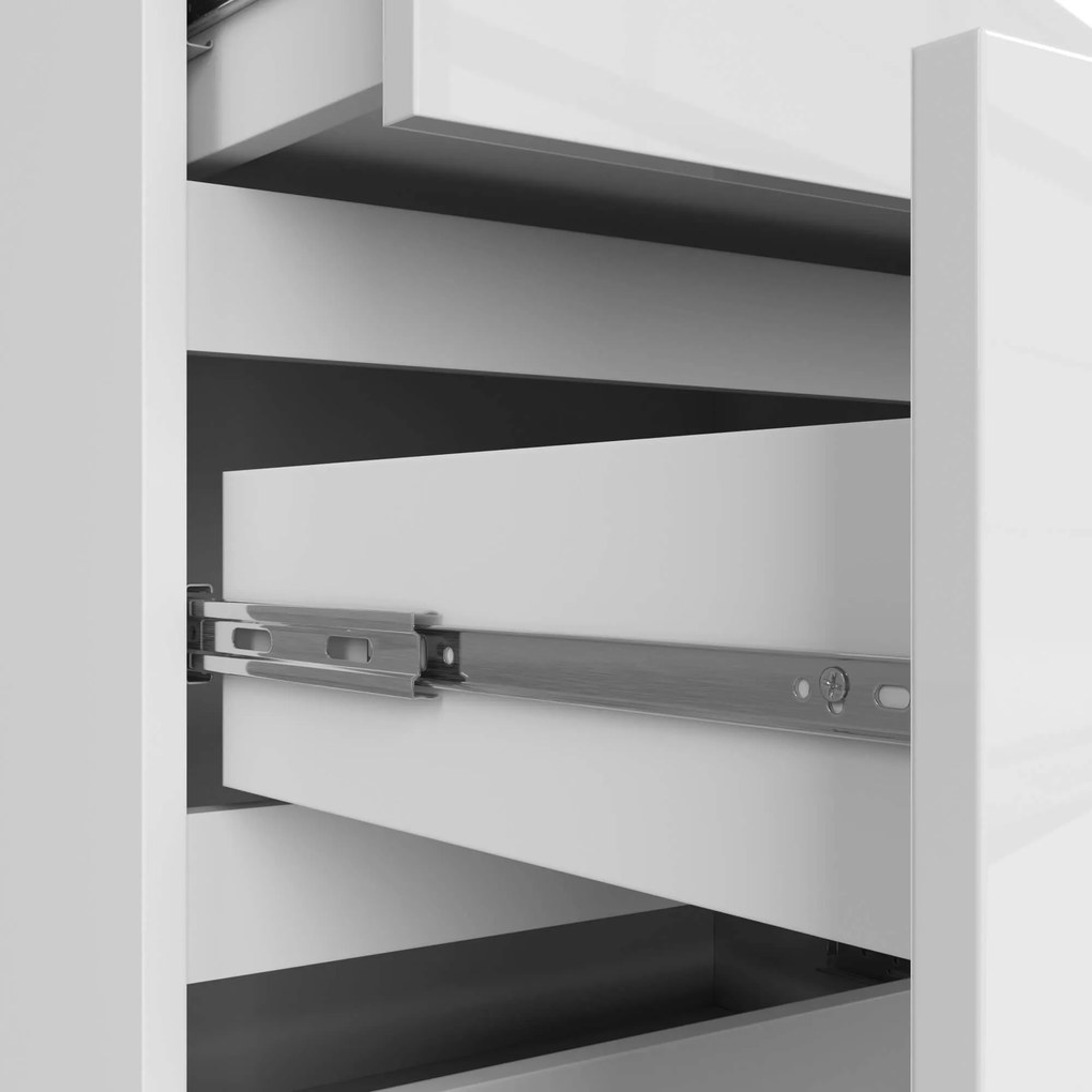 Komoda Kuba 120 cm biela lesklá