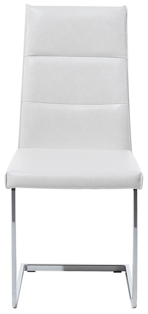 Sada 2 jedálenských stoličiek z umelej kože biela ROCKFORD  Beliani