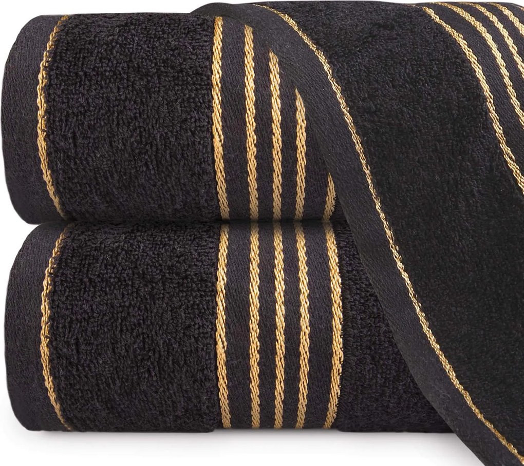 BAVLNENÉ UTERÁKY TIWANO SADA 1 KS 50X90 CM, 1 KS 70X140 CM ČIERNA