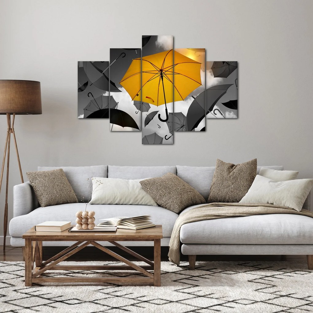 Obraz žltého dáždnika (150x105 cm)
