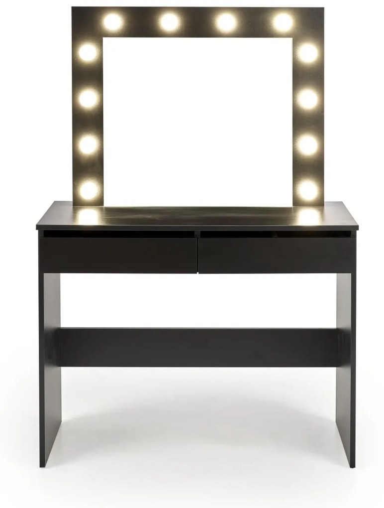 Toaletní stolek HOLLYWOOD s LED osvětlením 94 cm černý