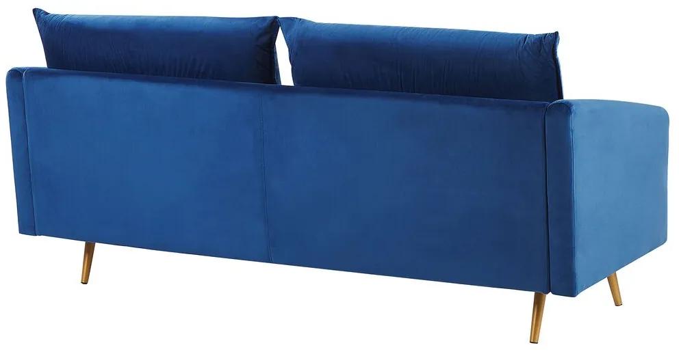 Zamatová sedacia súprava modrá MAURA Beliani