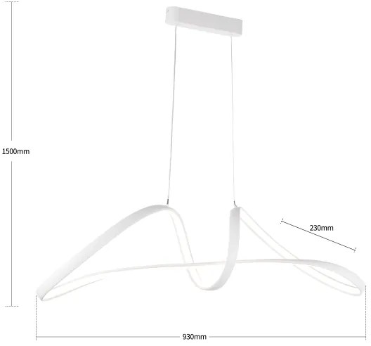 Brilagi-LED Stmievateľný luster na lanku TWISTER LED/60W/230V 3000-6000K biela+DO