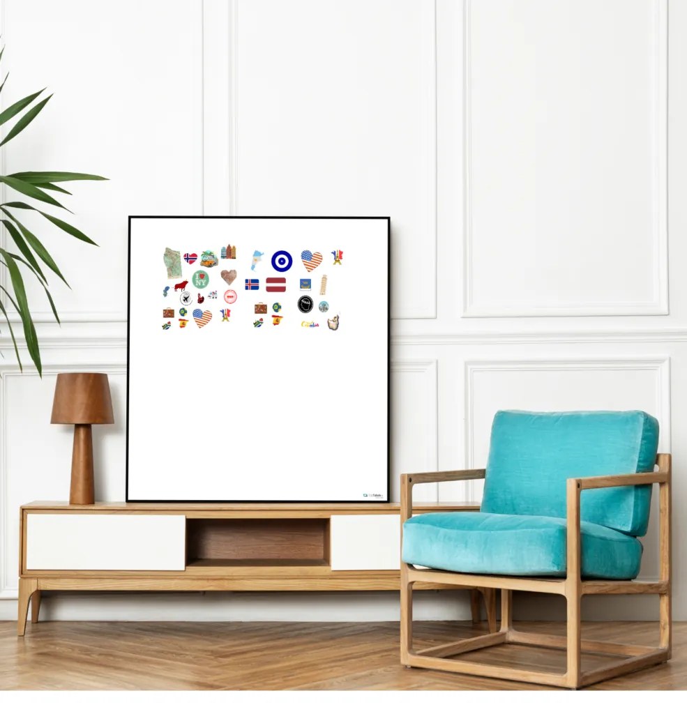 Toptabule.sk 023C Biela tabuľa na magnetky PREMIUM v hliníkovom čiernom ráme 60x40cm /