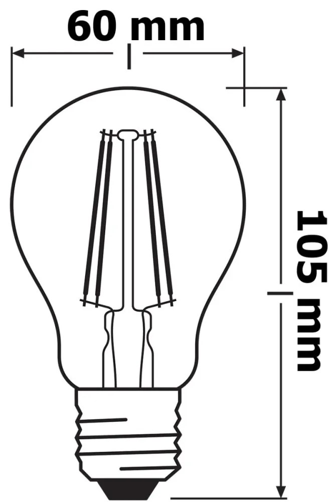 LED žiarovka E27 A60 5,8W = 60W 806lm 2700K Warm 300° CRI90 Stmievateľné vlákno OSRAM SUPER STAR+