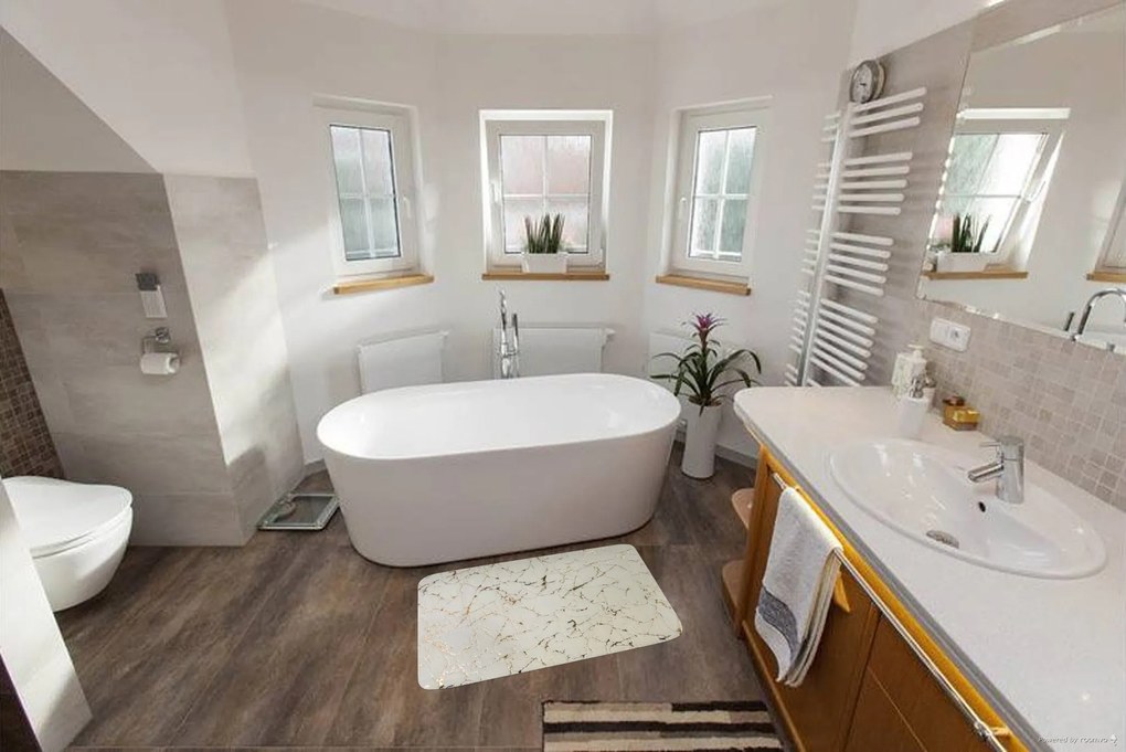 BO-MA, Kúpeľňová predložka Rabbit shine - ivory, 60x100, biela, kúpeľňa