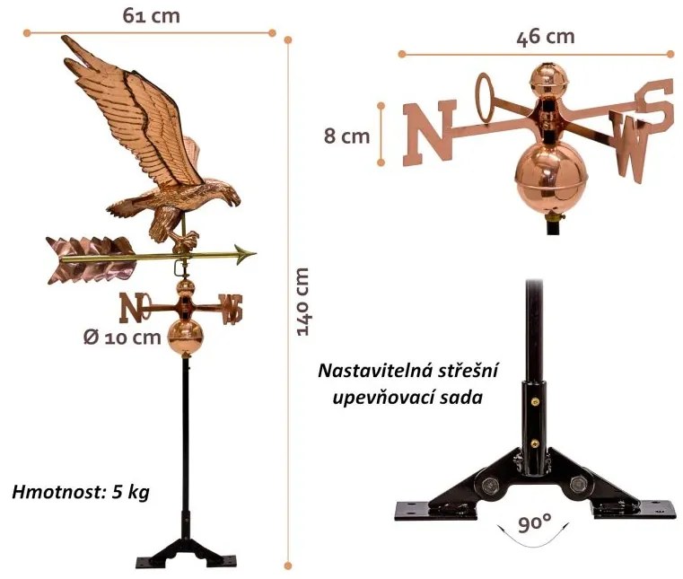 Tuin 1311 Dekoratívny ukazovateľ vetra orol