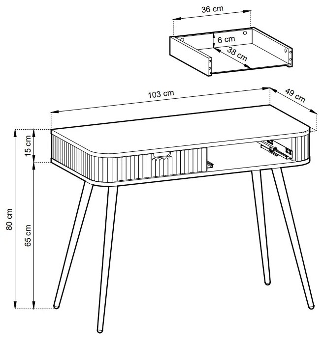 KONZOLA BELLISSA ČIERNA + ZLATÉ NOHY