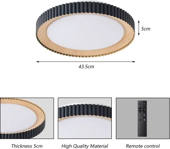 Brilagi - stmievateľné LED stropné svietidlo NEXO LED/48W/230V 3000-6000K čierne, priemer 43 cm, s diaľkovým ovládaním