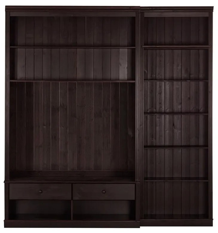 Hnedá TV zostava z borovicového dreva 214x223 cm Anita – Støraa