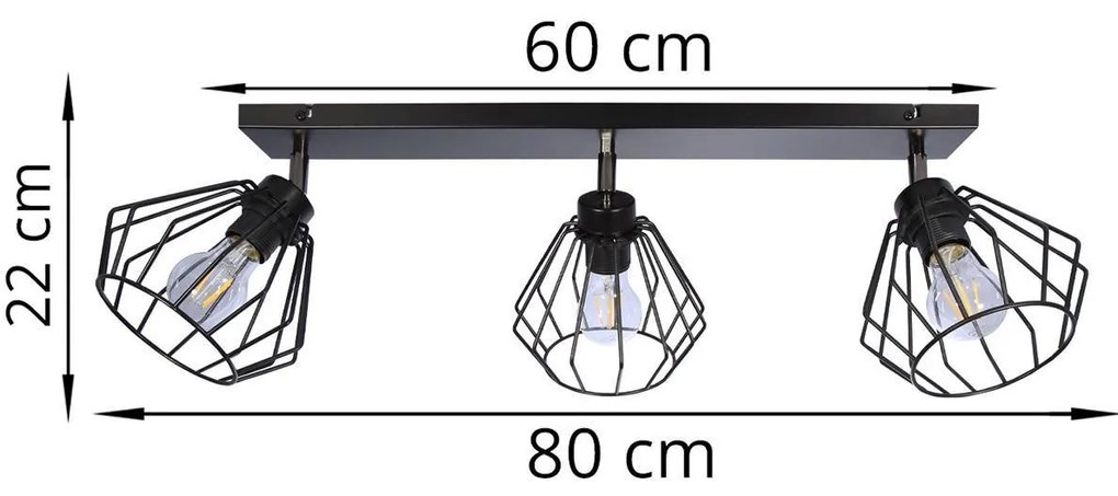 Bodové svietidlo Nuvola, 3x drôtené tienidlo (výber z 3 farieb), (možnosť polohovania)