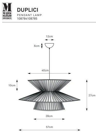 Markslöjd 108785 - Luster na lanku DUPLICI 1xE27/40W/230V béžová/bambus
