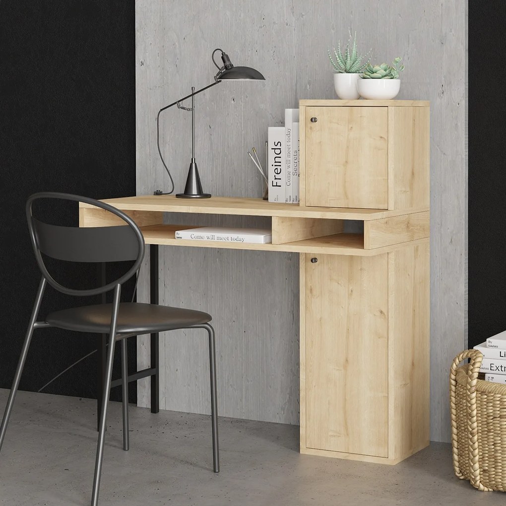 PC stolík Aliex 1 (Dub + Čierna). Akcia -20%. Vlastná spoľahlivá doprava až k Vám domov. 1073558